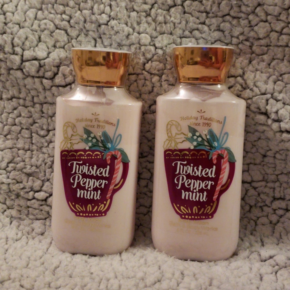 NWT 2 Bath & Body Works Twisted Peppermint Lotion